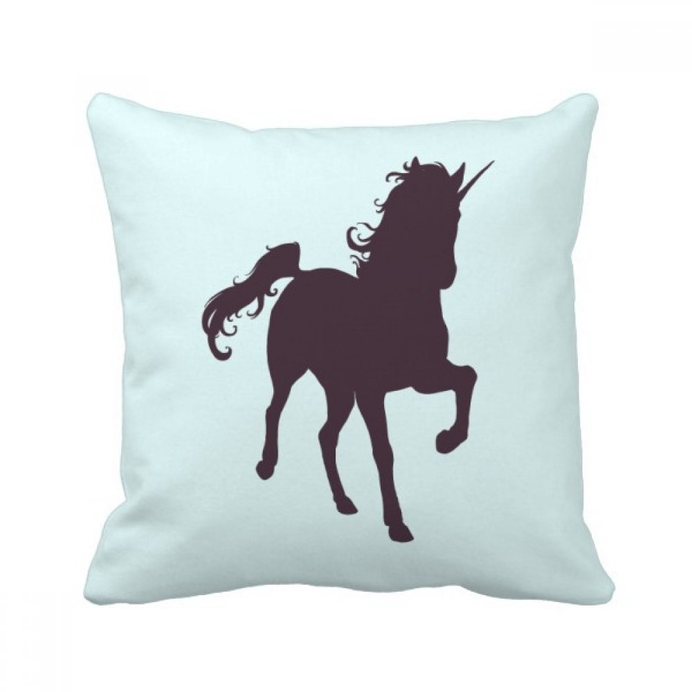 Coussin Licorne Noire 40x40 cm avec insert carré multicolore pour décoration de canapé