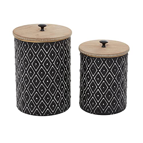 Jarre décorative Deco 79 en métal noir incassable pour maison - 8