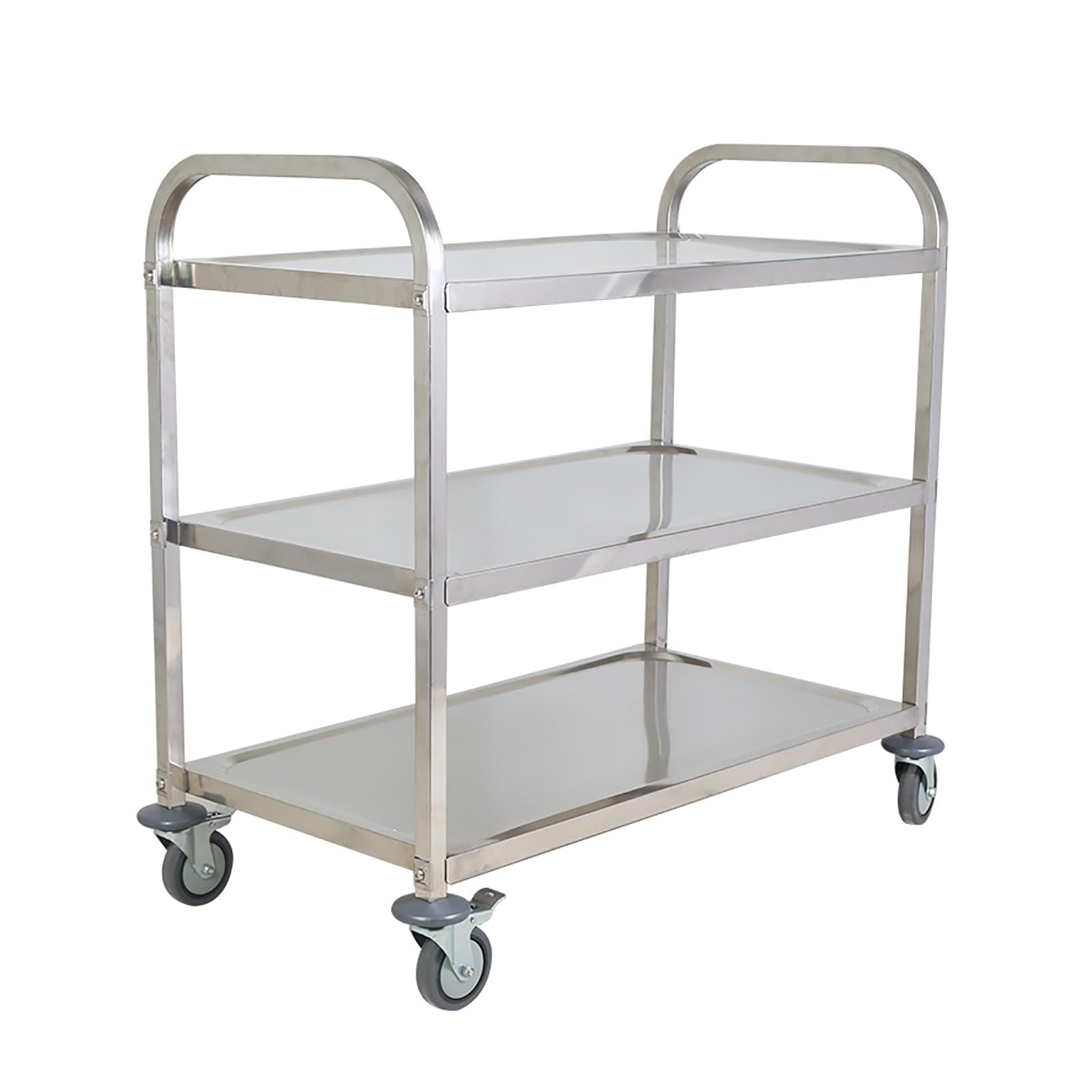 Carro de acero inoxidable de 3 niveles para restaurante y laboratorio de 220 libras