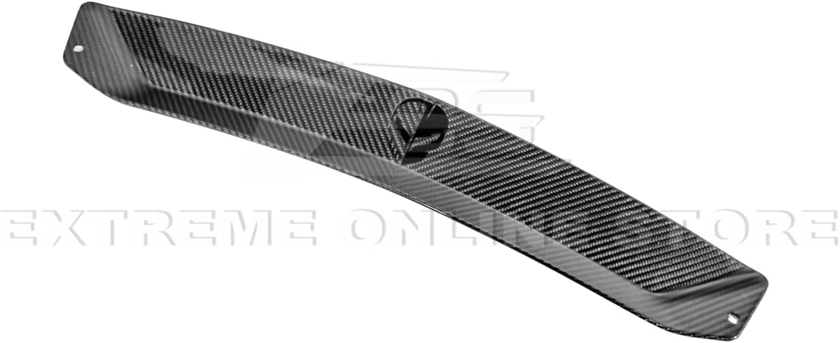 Replacement for 2023-Present Corvette C8 E-Ray & Z06 Models | GM Factory Style Carbon Fiber Jake Skull Logo Rear Trunk Lid Wing Wickerbill Spoiler Extension Winglet Pair (Carbon Fiber)
