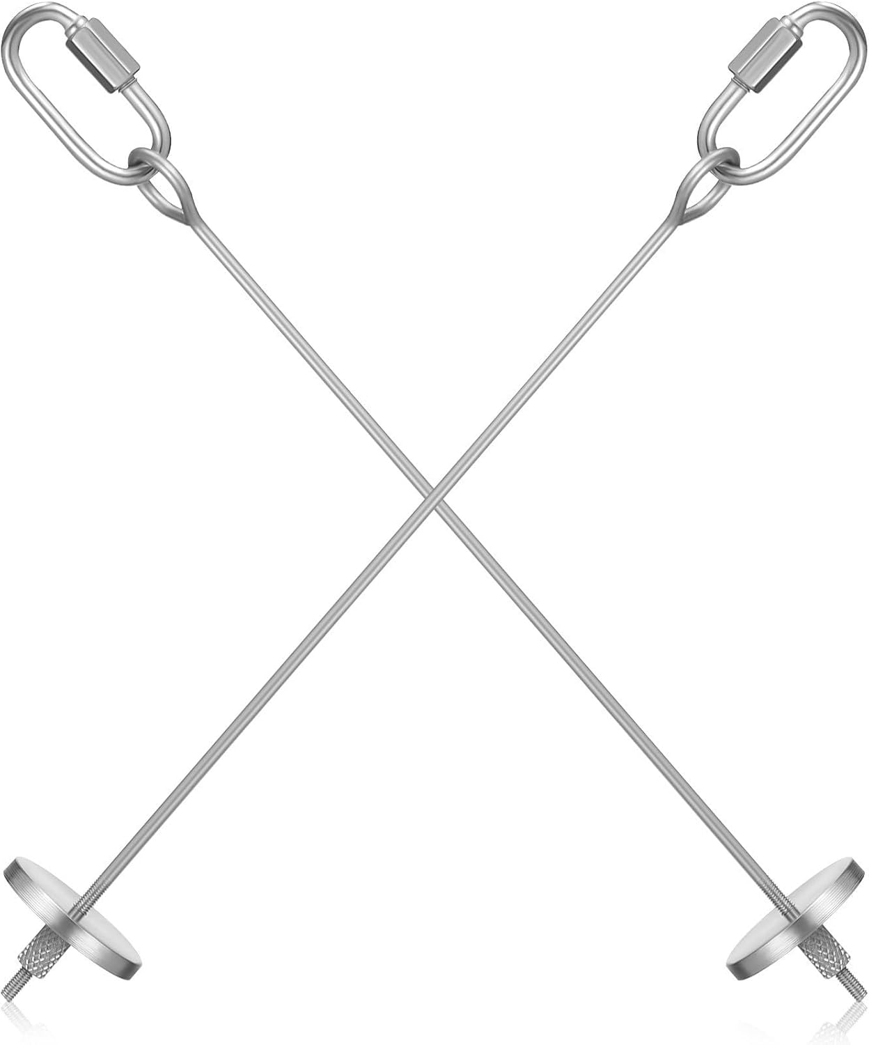 2 Pcs Stainless Steel Bird Fruit Forks with Hook Top, Silver Pair
