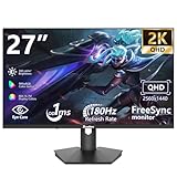 Sealan 27 Inch Gaming Monitor, 2K QHD 2560 x 1440 Computer Monitor, 180Hz Refresh Rate, VA Panel, HDR10, FreeSync, 99% sRGB, 4000:1 Contrast, HDMI/DisplayPort, 16:9