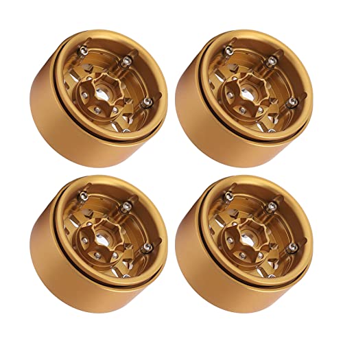 4 Pcs Beadlock Brass Wheel Hub,Brass Heavy 1.9Inch Rc Beadlock Wheels For Axial Scx10 90046 Axi03007 D90 D110 Tf2 #TOP3