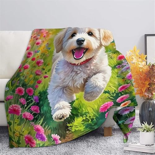 Couverture de lit chien mignon imprimée 3D en microfibre douillette pour canapé 127x152 cm - 7