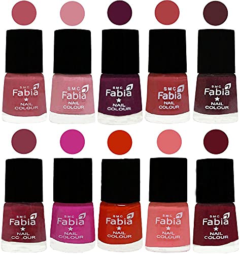 Image of ALL IN ONE (PACK OF 10), Long Lasting Glossy Nail Polish, 6 ml Each, All Vibrant Colours,02179