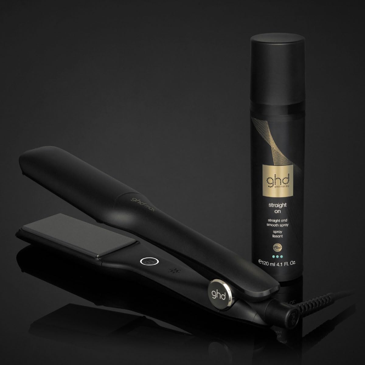 GHD Max Styler - Plancha de Pelo con Placas Anchas - Cerámica - 8.9 cm x 4.2 cm - Ideal para Cabello Largo, Grueso y Rizado