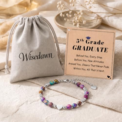 Image of Gifts for Women & Girl, Healing Natural Stone Beads Heart Bracelets with Quote Card, Back to School Valentines Mothers Day Graduation Christmas Birthday Gifts