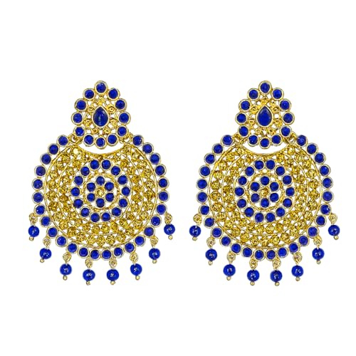 Boucles d'oreilles indiennes plaqué or avec motif circulaire d'une finesse remarquable