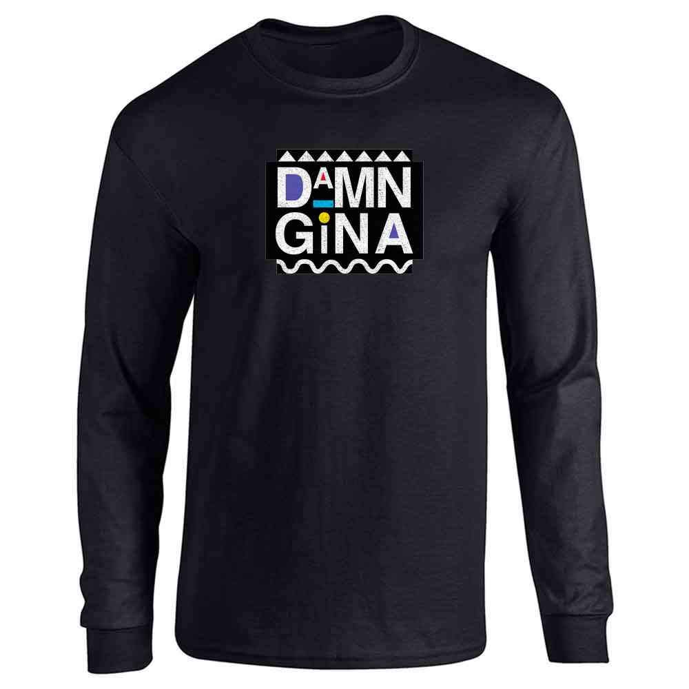 Pop ThreadsDamn Gina Long Sleeve T Shirt Retro Vintage 90s Clothing Funny Graphic Tee