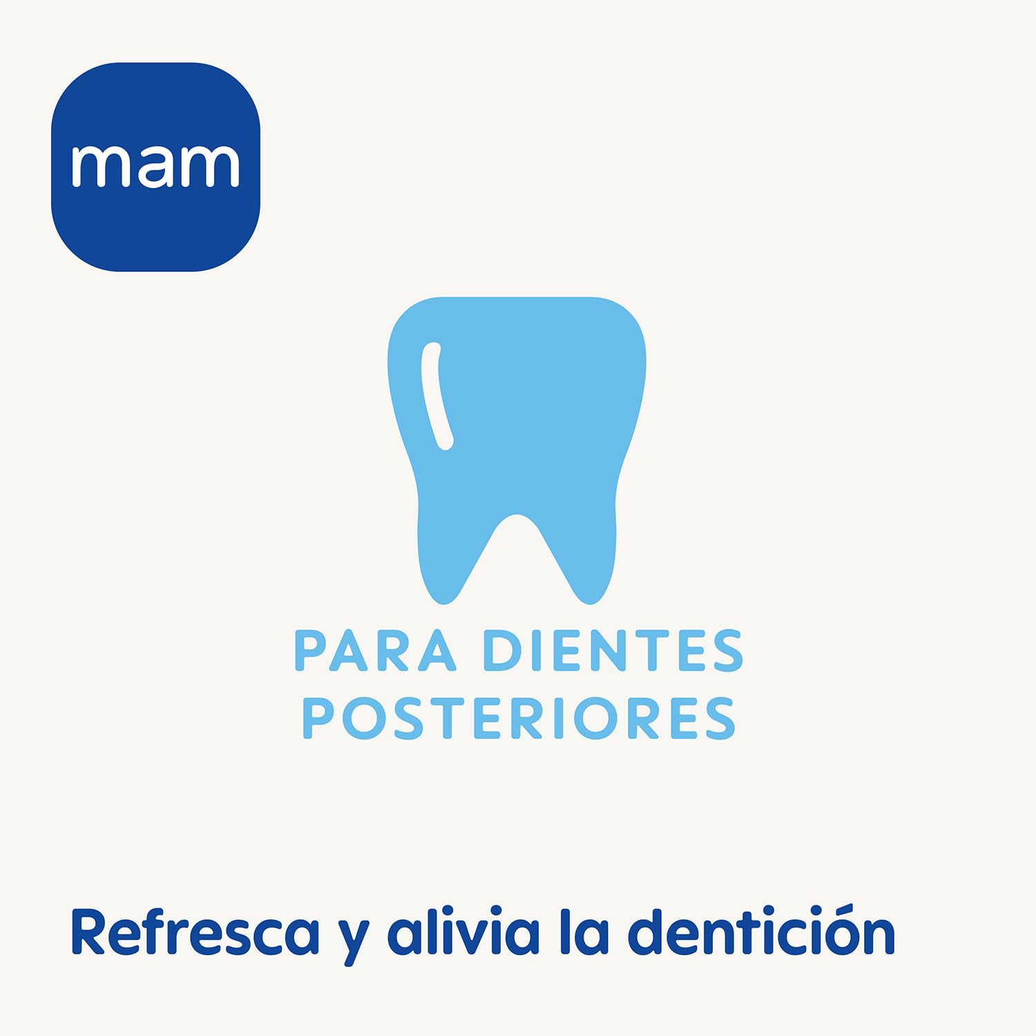 MAM Mordedor, a partir de 4 Meses, Alivio Instantáneo a la Dentición de los Dientes Posteriores, con Agua para Refrescar, Ligero y Fácil de Agarrar, Fácil de Limpiar, Azul, Pack de 1