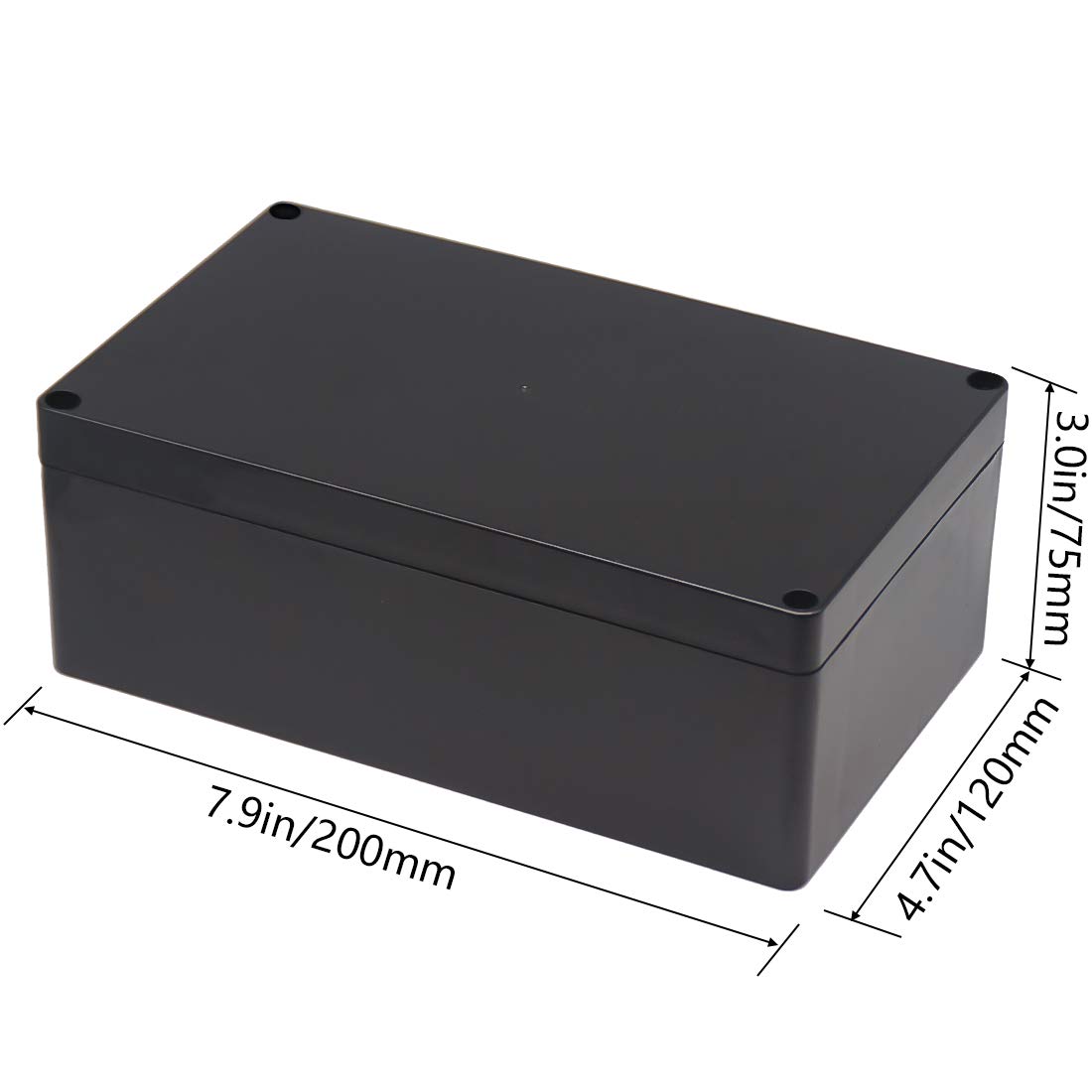 Zulkit Junction Box Hinged Cover Stainless Steel Latch Plastic Enclosure 11.4"x7.5"x5.5" & Black 7.9 x 4.7 x 2.95 inch