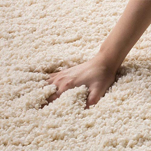Carpet Elite Soft Modern Shag Area Rugs Fluffy Living Room Rectangular Carpet Comfy Bedroom Home Decorate Floor Kids Playing Mat Size 2X3 Feet Colour Ivory - Image 3