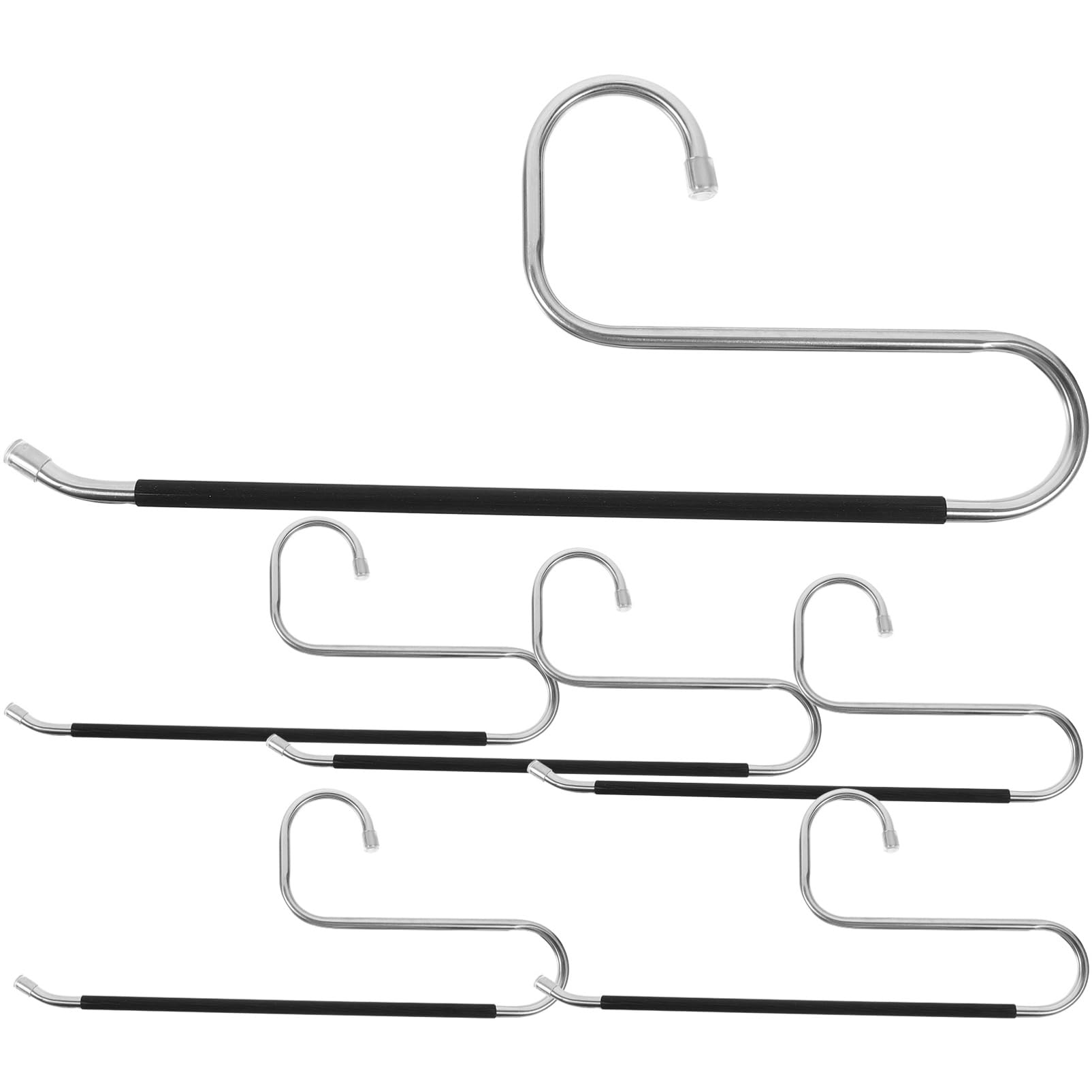 Unomor 6pcs Scarf Storage Rack Trousers Space Saving Hangers Clothes Drying Rack Open Ended Pants Hanger Multi-Function Pants Hangers Tie Hanging Rack Hangers Space Saving Stainless Steel