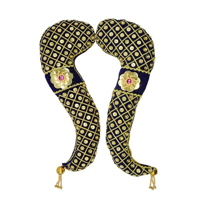 Image of Puja N Pujari Fabric Vagamalai Decorative for Varalakshmi Pooja Idol (Blue)
