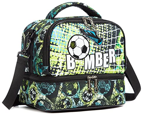 Mohco Kids Lunch Bag Insulated Bento Cooler Bag Two Compartments Cooler For Boys And Girls With Adjustable Strap Travel Lunch Tote #TOP6