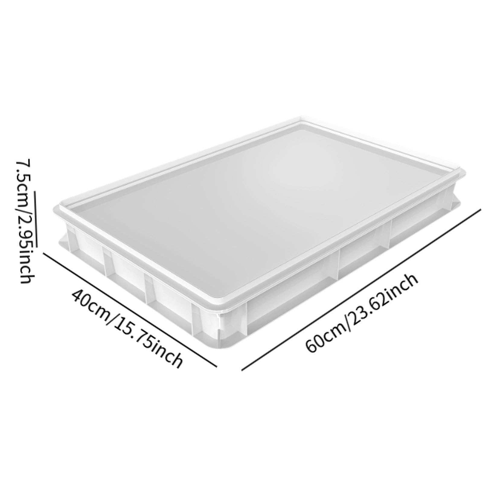 Caja de Fermentación de para Pizza Contenedor de con Tapa Cuadrada Diseño Apilable Que Ahorra Espacio Material PP Adecuada para, 60cmx40cmx7.5cm