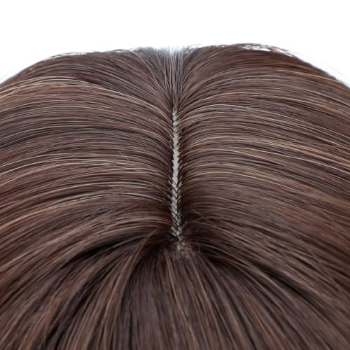 Image of PATTNIUM Kids Short Brown Wig Girls Mixed Brown Short Curly Wavy Wig Chocolate Brown Synthetic Children Wigs Cosplay Costume Party with Wigs Cap