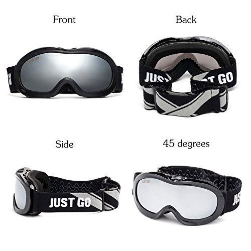 Gafas de esquí para niños que evitan ojos rojos y vaho en la nieve con funda EVA 5