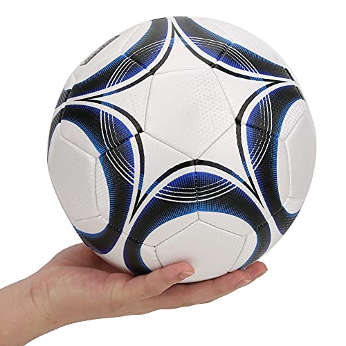 Size 5 Soccer Ball, 21.5cm/8.46in Standard Double Layer Anti Explosion PVC Training Football Professional Adults Teaching Soccer Ball (Blue)