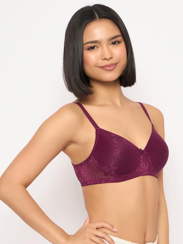 Image of Clovia Women's Lace Padded Non-Wired Bra