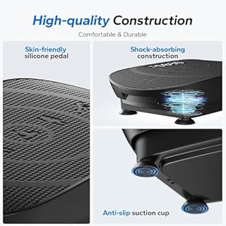 MERACH Vibration Plate Exercise Machine, Whole Body Workout Equipment for Women, Bluetooth and Silicone Pedal, Vibration Plate with Auto Mode, Vibrate Fitness Platform for Home (Black)