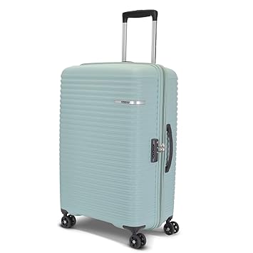 American Tourister Liftoff+|Medium Size Check-in Spinner Trolley Bag (67 cm) for Travel|360° 8 Wheel Travel Luggage|Hard Case Polypropylene (PP) Suitcase|Mounted TSA Lock|Seafoam Blue