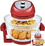 Big Boss Air Fryer, gros 16 Moins d'huile AirFryer avec Built in Timer, Air Fryers, Lave-vaisselle Coffre-fort, Friteuse a Air Chaud, Inclut 50+ Livre de recettes - rouge