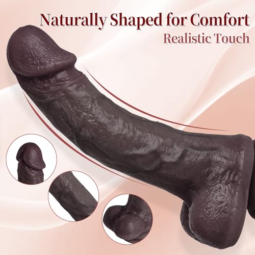 Image of Sex Toys Realistic Silicone Dildo, 8.3 inch Soft Lifelike Silicone Dildo for Anal & G-spot Stimulation with Strong Suction Cup for Hands-Free, Long Thick Dildo Adult Sex Toys for Women, Men & Couples