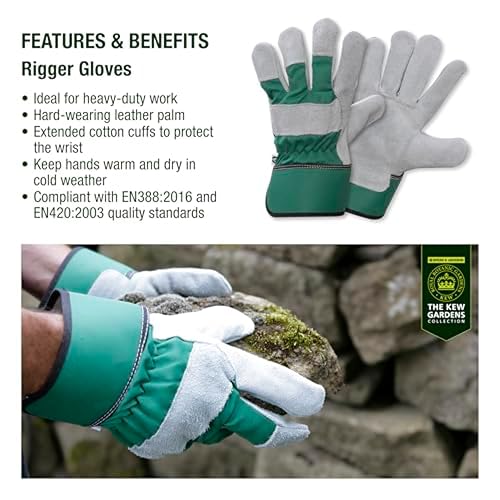 Spear & Jackson Kew Gardens Collection Gloves Trio 3 Pack - Seeding & Weeding, Garden Master and Rigger Style Pack of Gloves (3 Pairs - Medium) - Image 6