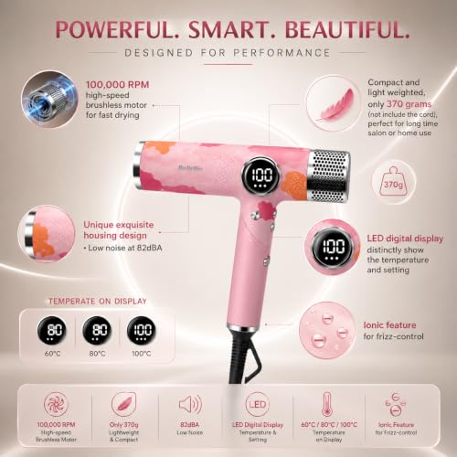 Image of Babyliss DIGITAL Hair Dryer /1800W / High Speed /Fast Drying /Light Weight /LED Digital Display /Frizz Control /Protects Scalp Health /Fast Drying /No Heat Damage /3 Heat & 3 Speed Settings /1 Year Warranty