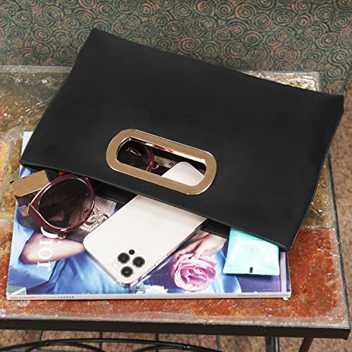 Image of Top Handle Faux Suede Clutch