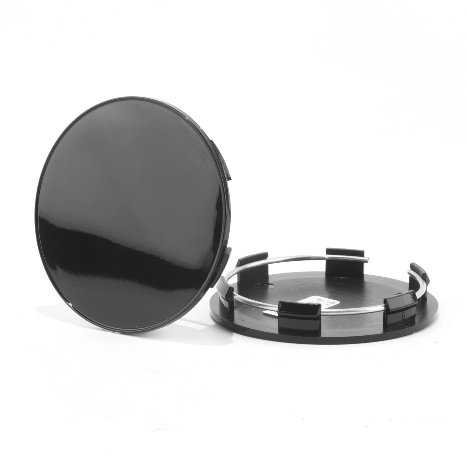 Lot de 2/4 Cache-moyeux universels for Jantes Voiture, diamètre extérieur 66 mm/2,60 po, intérieur,3,38, compatibles avec Les Accessoires décoration(Black 2pcs)