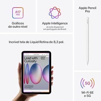 Apple iPad mini (A17 Pro) 512GB スペースグレイ Apple 2024 iPad mini A17 Pro (Wi-Fi, de 512 GB) - Cinza-espacial