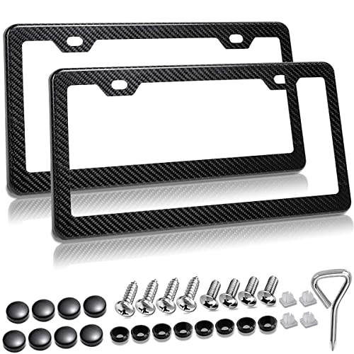 Carbon Fiber License Plate Frame,Gloss Black License Plate Frame,Slim License Plate Frame,Black Metal License Plate Frame For Men,Car Plate Frame #TOP9