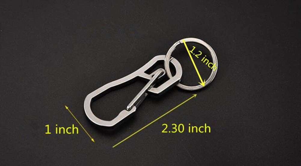 Anoley Carabiner Clip Retractable Ring Set Titanium Keychain Quick Release Hooks for Men Women