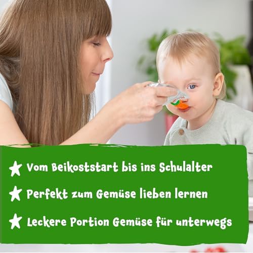 Pumpkin Organics Bio Gemüse-Getreide-Quetschies 8er Pack Kürbis, Birne, Apfel, Pflaume, Hafer ohne Zuckerzusatz¹ - ab 8 Monaten - als Snack oder Beikost für unterwegs (8x100g)