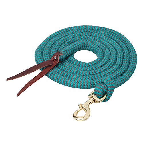 8' Braided Cotton Lead Rope (Black) (Teal)