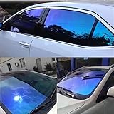 ASENDIWAY Chameleon Window Tint Film for Cars, Car Window Tint Dark Blue Solar Protection Film Scratch Resistant 65% VLT Windshield Sun Shade Heat & UV Block