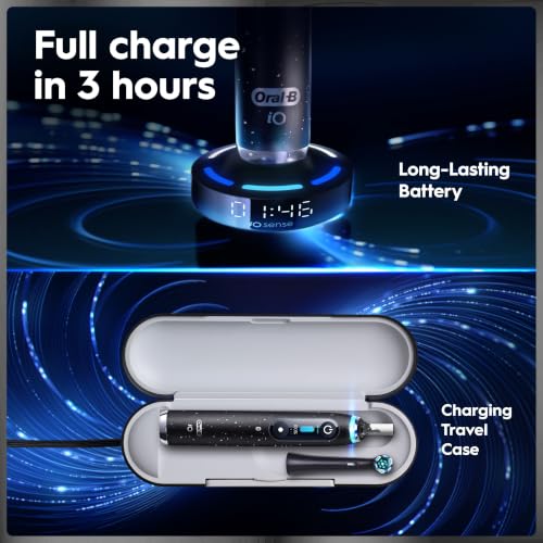 Oral-B Rechargeable Electric Toothbrush, iO9 Genius, 7 Cleaning Modes, Interactive Display, Charging Travel Case, Visible Pressure Sensor, 4 Brush Heads, White Alabaster - image 6