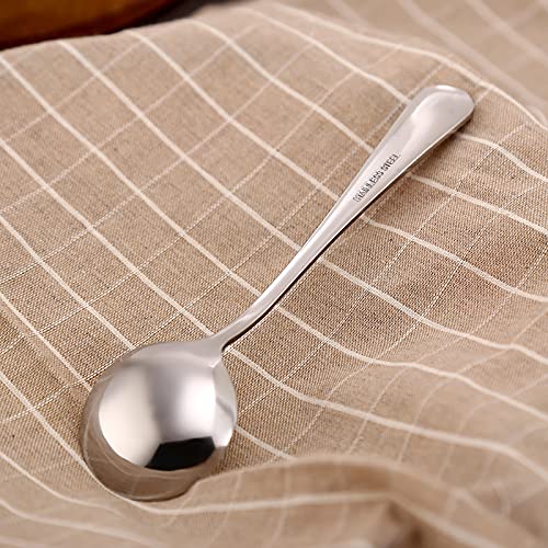 VANRA 4-Piece Children Forks Set Stainless Steel Kids Dinner Forks Child Silver Cutlery Set 5.1-inch (4 round spoons) - Thumbnail 3