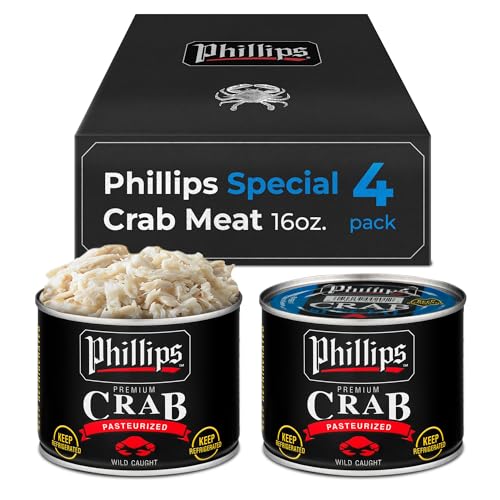 Phillips Special Crab Meat 16oz Cans, 4 Pack – Pasteurized