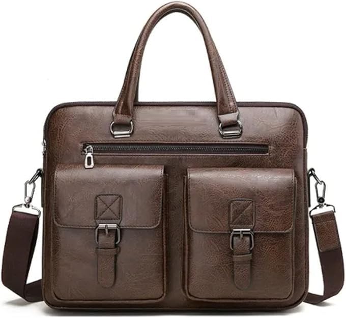 LEVGRY Laptop Bags Mens Business Briefcase PU Leather One-shoulder Messenger Bag Travel Handbag Tote Bag Suitable for Most Computer Laptop Bags (BROWN) (B0CLJHP5PC) Amazon Price History, Amazon Price Tracker