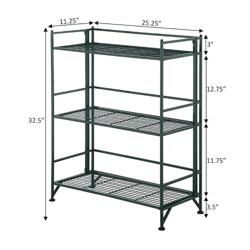 image for Convenience Concepts Xtra Storage Shelves - 3-Tier Wide Folding Metal 