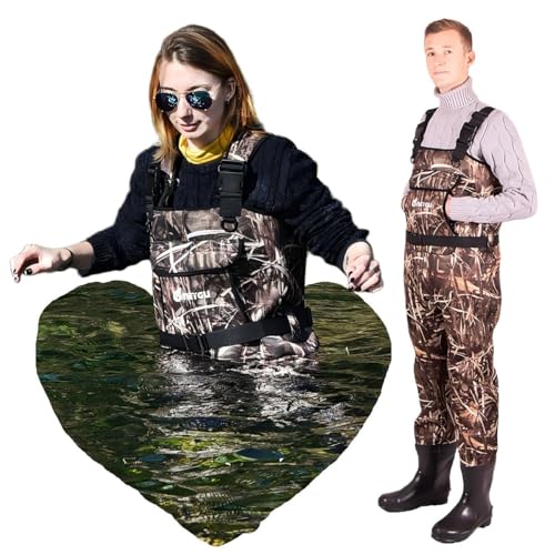 Wader de pesca de neopreno de 5 mm con botas de goma impermeables XL-9