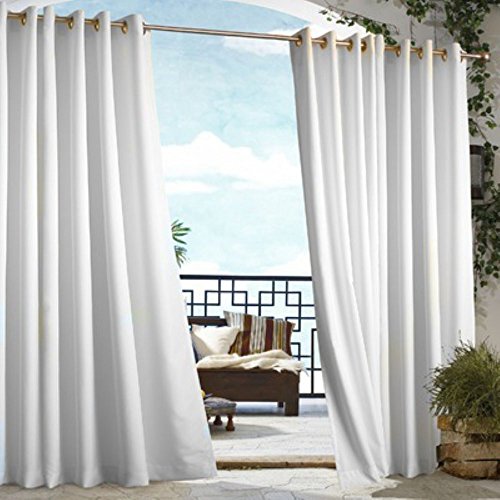 Outdoor Decor Gazebo Grommet Outdoor Curtain Panel White 50 Wide by 108 Long