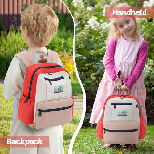 Image of Toddler Backpack for Boys & Girls 1-3 Years, 10.5 Inch Lightweight Kids Bookbag, Preschool Backpack for Kindergarten, Daycare, Travel, Durable Small Child School Bag, Beige