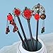 Retro Flower Hairpins Japanese Floral Hair Sticks Hair Pins for Women 4 PCS Chinese Hair Sticks Retro Hairpins Japanese Hair Chopsticks Flower Hair Accessories for Women Long Hair