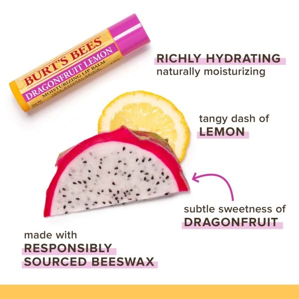 Burts Bees Dragonfruit Lemon Moisturizing Lip Balm Unisex 0.15 oz (I0115832)