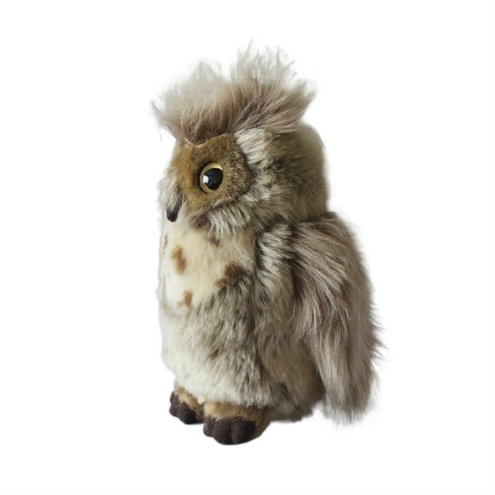 Amazon.co.jp: 模擬フクロウぬいぐるみブラウンシマフクロウミミズク