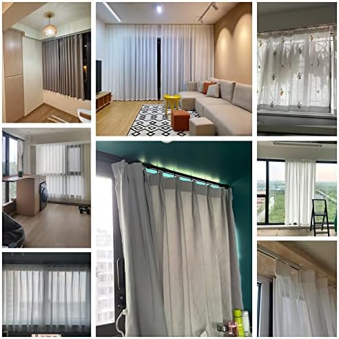 10/20/60/80/100/150/200 Pack Curtain Track Glider Hooks - Black & White Mute Rollers & Wheels, Replacement Accessories for Smooth Curtain Operation (10pcs)